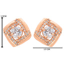 Etnico Latest Stylish Rose Gold Plated CZ American Diamond Stud Earrings For Women