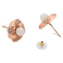 Etnico Latest Stylish Rose Gold Plated CZ American Diamond Stud Earrings For Women
