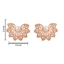 Etnico Rose Gold Plated Cubic Zirconia and American Diamond Fashionable Pearl Look Stud brass Earrings For Women