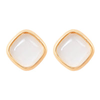 Etnico Gold Plated Mother of Pearl Latest Stylish Lightweight Radiance Stud Earrings For Women