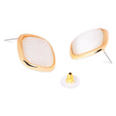Etnico Gold Plated Mother of Pearl Latest Stylish Lightweight Radiance Stud Earrings For Women