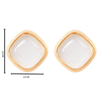 Etnico Gold Plated Mother of Pearl Latest Stylish Lightweight Radiance Stud Earrings For Women