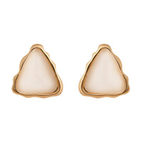 Etnico Gold Plated Latest Stylish Lightweight Mother of Pearl Stud Earrings For Women