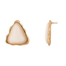 Etnico Gold Plated Latest Stylish Lightweight Mother of Pearl Stud Earrings For Women