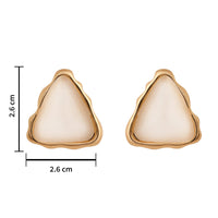 Etnico Gold Plated Latest Stylish Lightweight Mother of Pearl Stud Earrings For Women