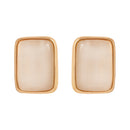 Etnico Mother of Pearl Radiance Stud Earrings with Refined Gold Plated Frame