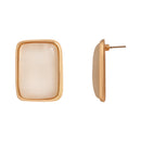 Etnico Mother of Pearl Radiance Stud Earrings with Refined Gold Plated Frame