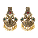 Etnico Gold Plated Traditional Antique Jhumka with Ghungroo Earrings For Women
