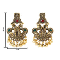 Etnico Gold Plated Traditional Antique Jhumka with Ghungroo Earrings For Women