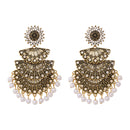 Etnico Gold Plated Kundan Traditional Designer chandbalis Earrings for Women