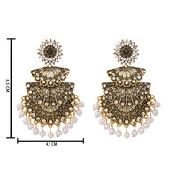 Etnico Gold Plated Kundan Traditional Designer chandbalis Earrings for Women