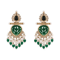 Etnico Traditional Kundan & Pearl Style Dangle Earrings For Women