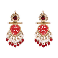 Etnico Traditional Kundan & Pearl Style Dangle Earrings For Women