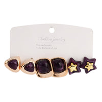 Etnico Fashion Latest Stylish Trendy Lightweight Modern Stud Earrings Combo Set for Women (Wine)