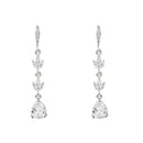 Etnico Silver Plated Cubic Zirconia American Diamond Drop Earrings for Women (E3394S)