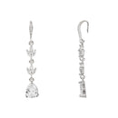 Etnico Silver Plated Cubic Zirconia American Diamond Drop Earrings for Women (E3394S)