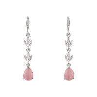 Etnico Silver Plated Cubic Zirconia American Diamond Drop Earrings for Women (E3394ZPi)