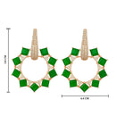 Etnico Rose Gold Plated American Diamond Cubic Zirconia Earrings