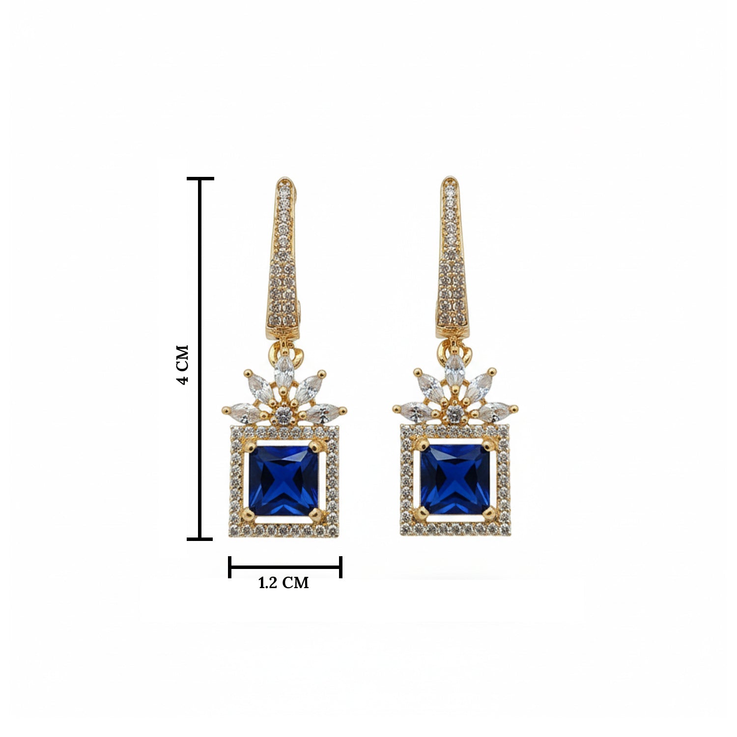 Etnico Gold Plated American Diamond Cubic Zirconia Drop Earrings