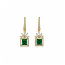 Etnico Gold Plated American Diamond Cubic Zirconia Drop Earrings