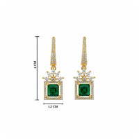 Etnico Gold Plated American Diamond Cubic Zirconia Drop Earrings