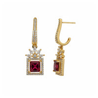 Etnico Gold Plated American Diamond Cubic Zirconia Drop Earrings