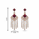Etnico Rose Gold Plated American Diamond Cubic Zirconia Dangler Earrings