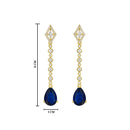 Etnico Gold Plated American Diamond Cubic Zirconia Linear Drop Dangler Earrings
