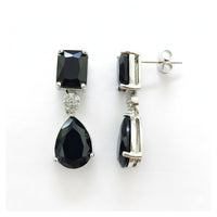 Etnico Silver Plated Designer American Diamond Earrings for Women