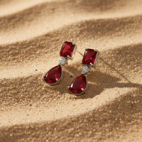 Etnico Silver Plated Designer American Diamond Earrings for Women