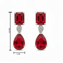 Etnico Silver Plated Designer American Diamond Earrings for Women