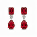 Etnico Silver Plated Designer American Diamond Earrings for Women