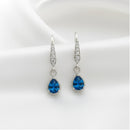 Etnico Silver Plated Designer American Diamond Earrings for Women