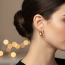 Etnico Pack of 3 Gold Plated Fashion Stylish Hoop Earrings for Women