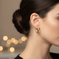 Etnico Pack of 3 Gold Plated Fashion Stylish Hoop Earrings for Women