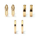 Etnico Pack of 3 Gold Plated Fashion Stylish Geometric Hoop Earrings for Women