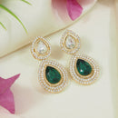 Etnico Gold Plated Traditional Stone & Beads Tear Drop Earrings For Women