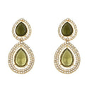 Etnico Gold Plated Traditional Stone & Beads Tear Drop Earrings For Women
