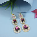 Etnico Gold Plated Traditional Stone & Beads Tear Drop Earrings For Women