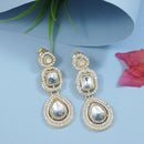 Etnico Gold Plated Traditional Stone & Beads Tear Drop Earrings For Women