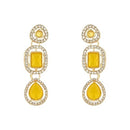 Etnico Gold Plated Traditional Stone & Beads Tear Drop Earrings For Women