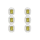 Etnico Silver Plated Traditional White Stone Drop Dangle Earrings For Women