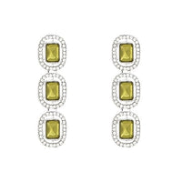 Etnico Silver Plated Traditional White Stone Drop Dangle Earrings For Women