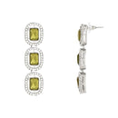 Etnico Silver Plated Traditional White Stone Drop Dangle Earrings For Women