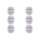 Etnico Silver Plated Traditional White Stone Drop Dangle Earrings For Women 