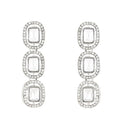 Etnico Gold Plated Traditional White Stone Drop Dangle Earrings For Women