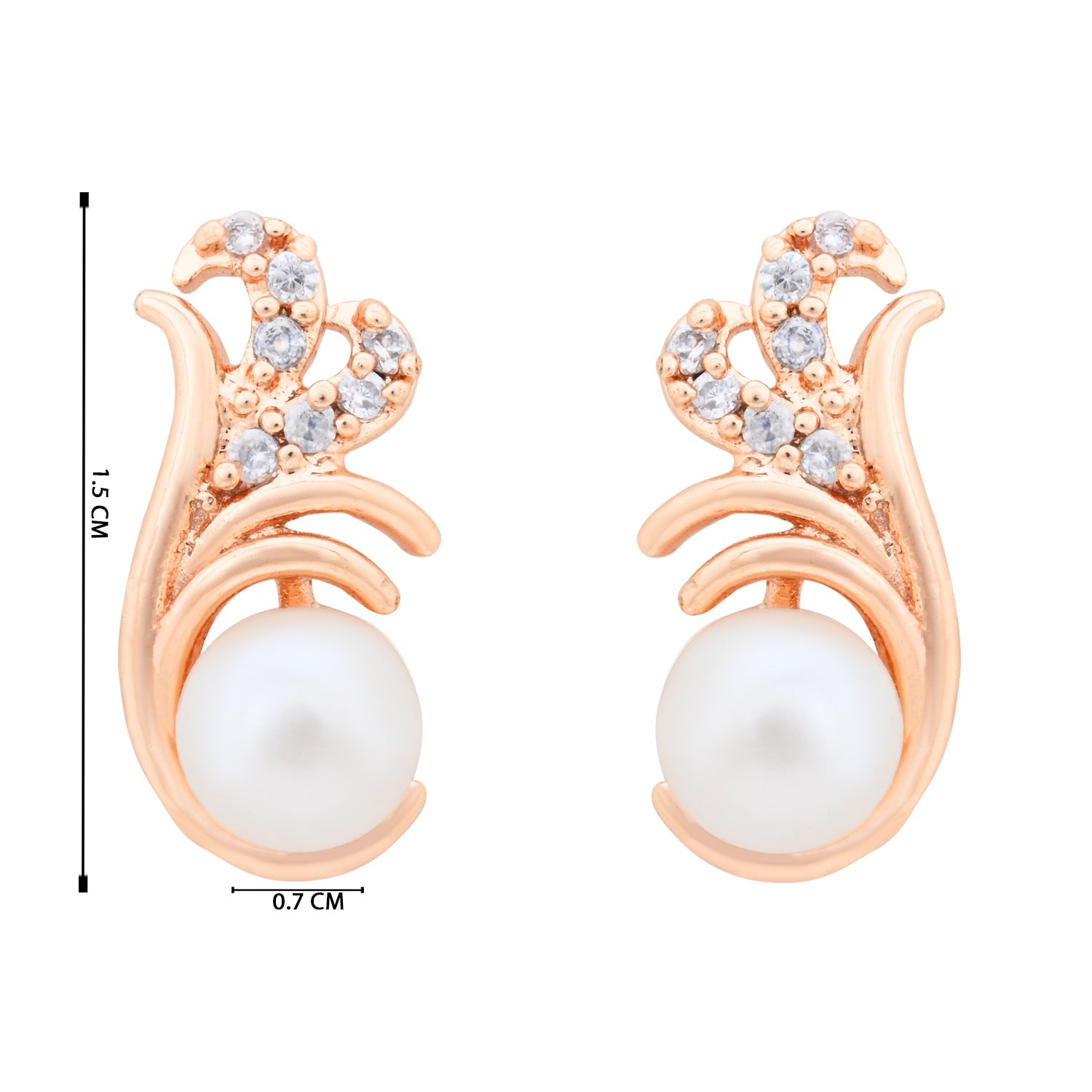 Etnico Rose Gold Plated Special Fashion Cubic Zirconia American Diamoand Stud Earrings For Women