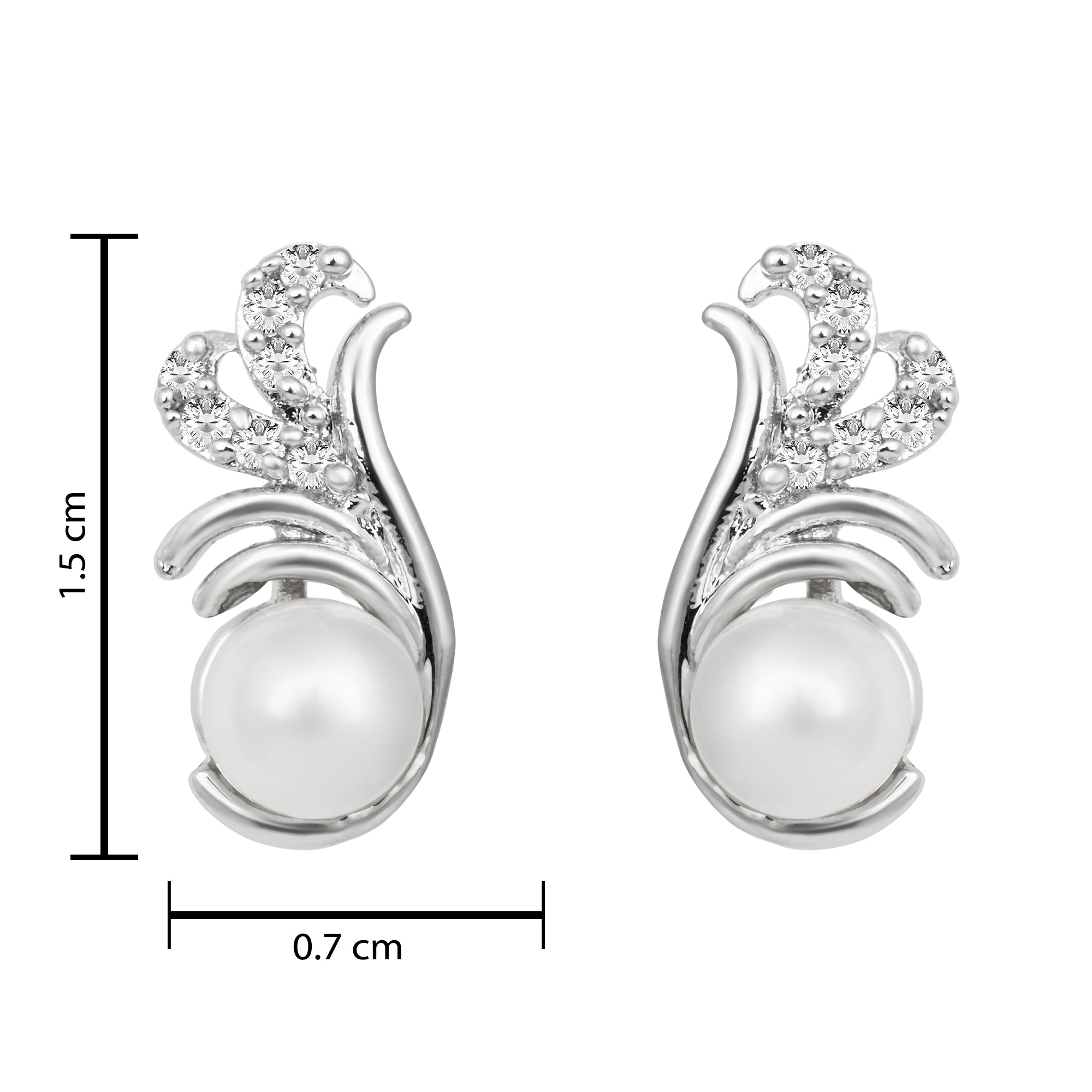 Etnico Silver Plated Special Fashion Cubic Zirconia American Diamoand Stud Earrings For Women