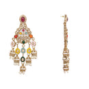 Etnico Gold Plated Traditional Kundan and Mother of Pearl Jhumki Danglers Earrings for Women