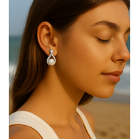 Etnico Silver Plated Special Fashion Cubic Zirconia American Diamoand Stud Earrings For Women 